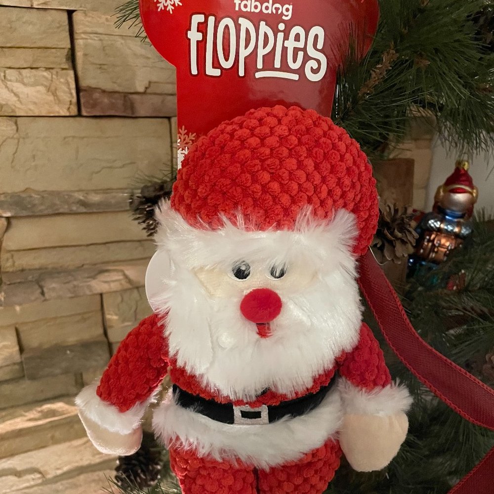 Floppies Santa Christmas Dog Toy by FabDog  NWT